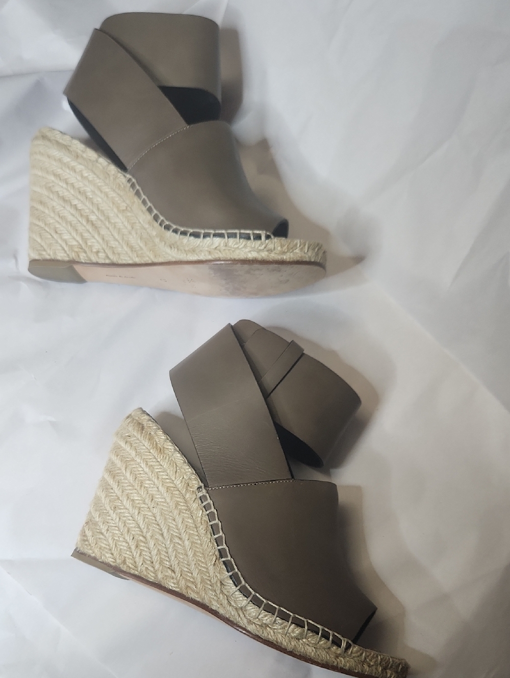 Celine Taupey Brown Leather Espadrille Sandals Size 37
